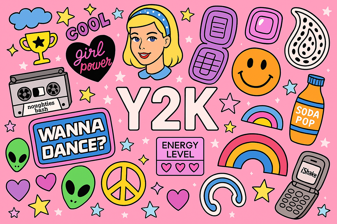 y2k image, y2k poster, pink poster of 2000s