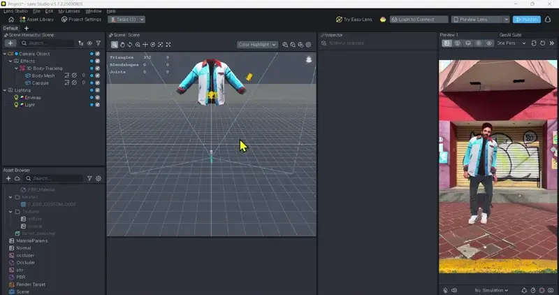 Change the 3D model mesh to Full Body Mesh 2 and apply the occluder material